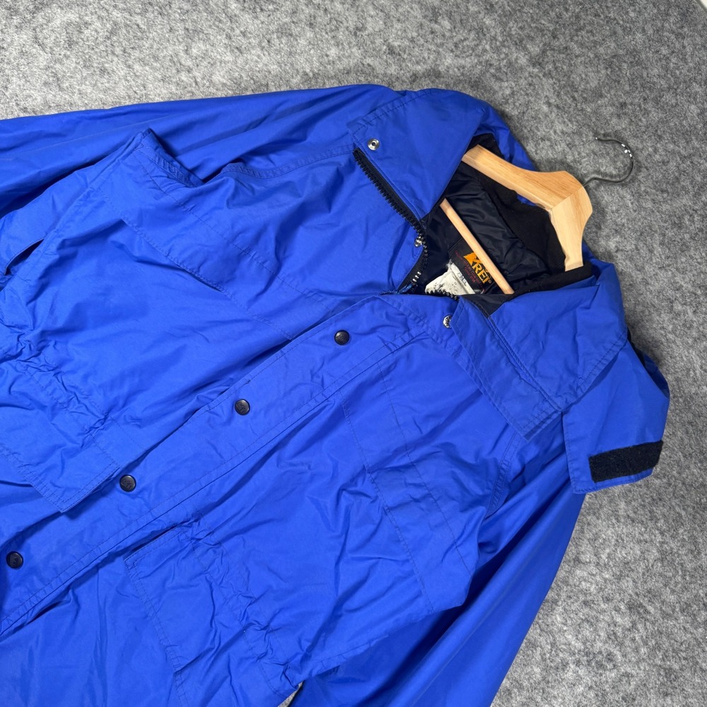 Vintage REI Gore-Tex Waterproof Hooded Mountain Jacket Blue Womens Medium‎